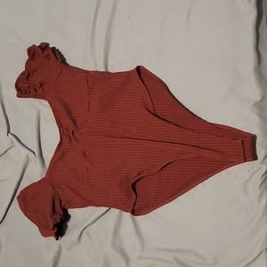 sweetheart neck rib knit bodysuit. Shein size XL.